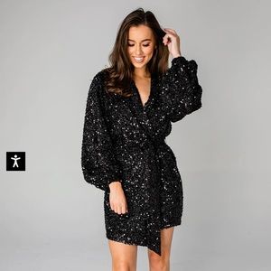 Buddy Love Adeline Sequin Wrap Dress